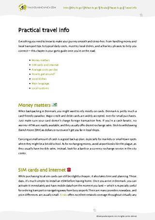 example page 4 from our offline Travel Guide for Denmark
