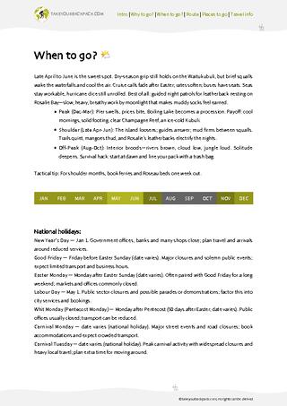 example page 1 from our offline Travel Guide for Dominica