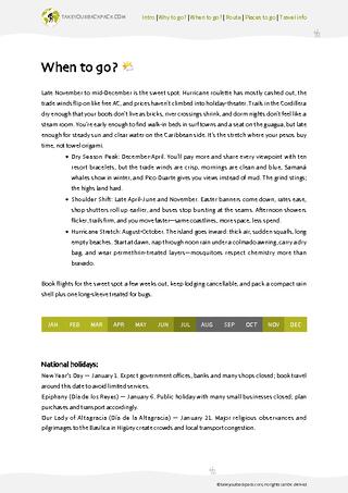 example page 1 from our offline Travel Guide for Dominican Republic