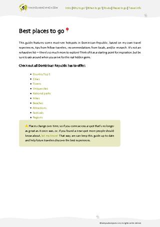 example page 2 from our offline Travel Guide for Dominican Republic