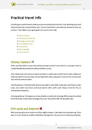 example page 4 from our offline Travel Guide for Dominican Republic