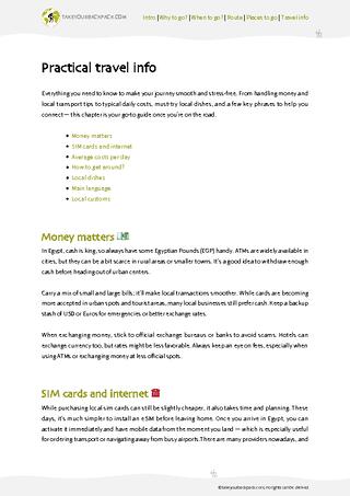 example page 4 from our offline Travel Guide for Egypt