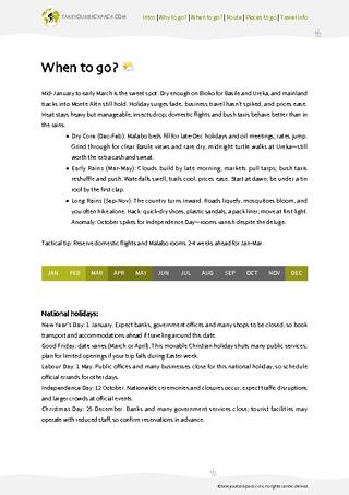 example page 1 from our offline Travel Guide for Equatorial Guinea