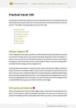 example page 4 from our offline Travel Guide for Eritrea