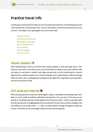 example page 4 from our offline Travel Guide for Estonia