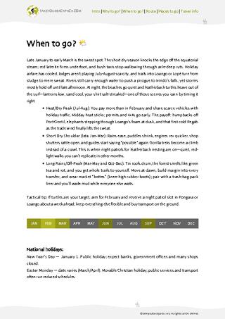 example page 1 from our offline Travel Guide for Gabon