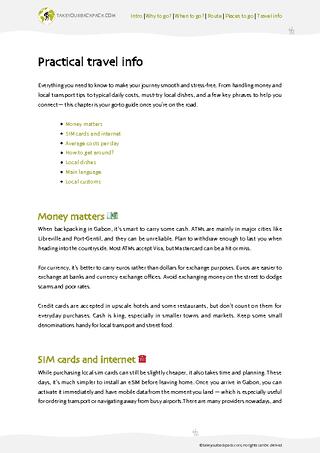 example page 4 from our offline Travel Guide for Gabon