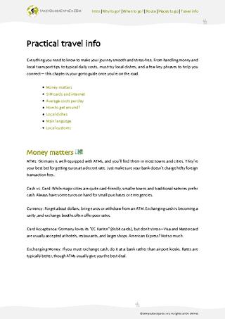 example page 4 from our offline Travel Guide for Germany