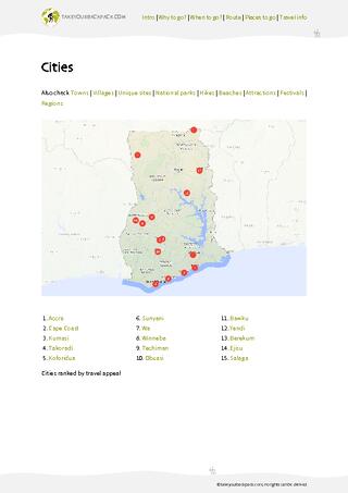 example page 3 from our offline Travel Guide for Ghana