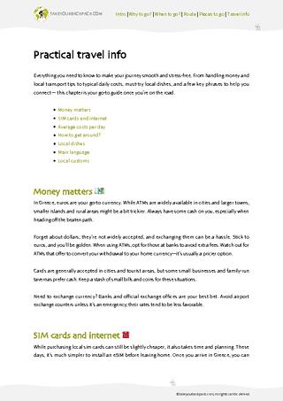 example page 4 from our offline Travel Guide for Greece