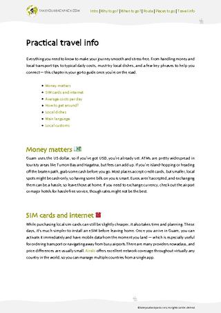 example page 4 from our offline Travel Guide for Guam