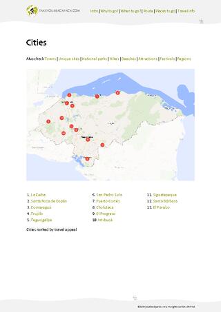 example page 3 from our offline Travel Guide for Honduras
