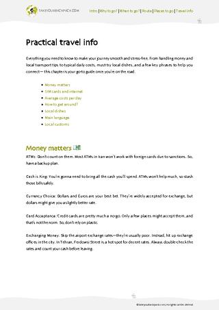 example page 4 from our offline Travel Guide for Iran