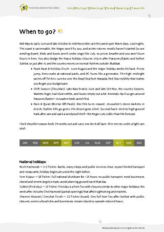 example page 1 from our offline Travel Guide for Israel