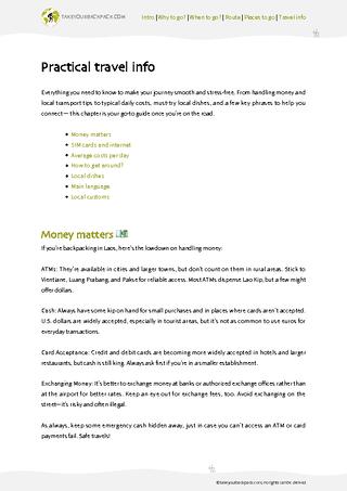 example page 4 from our offline Travel Guide for Laos