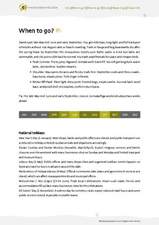 example page 1 from our offline Travel Guide for Latvia