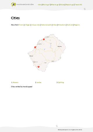 example page 3 from our offline Travel Guide for Lesotho