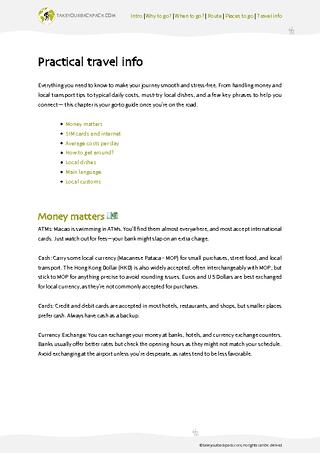 example page 4 from our offline Travel Guide for Macau