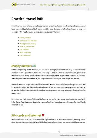 example page 4 from our offline Travel Guide for Maldives