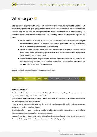 example page 1 from our offline Travel Guide for Marshall Islands