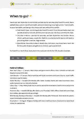example page 1 from our offline Travel Guide for Monaco