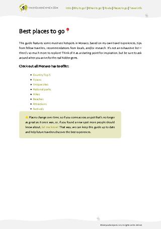 example page 2 from our offline Travel Guide for Monaco