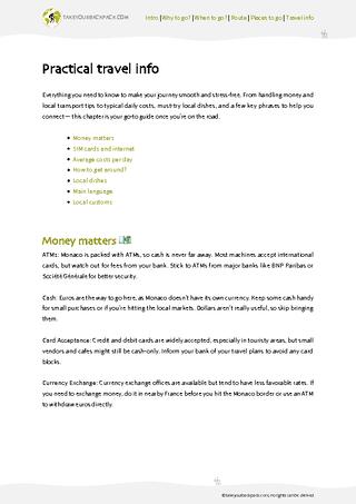 example page 4 from our offline Travel Guide for Monaco