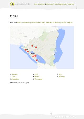 example page 3 from our offline Travel Guide for Nicaragua