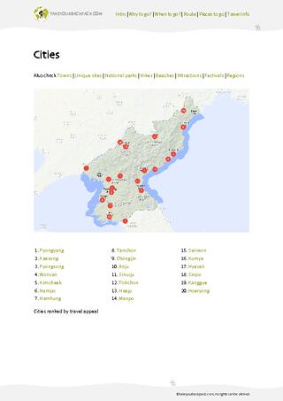 example page 3 from our offline Travel Guide for North Korea