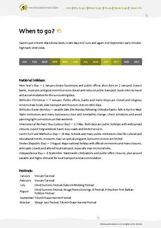 example page 1 from our offline Travel Guide for North Macedonia