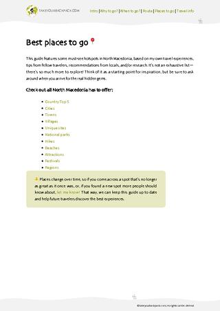 example page 2 from our offline Travel Guide for North Macedonia