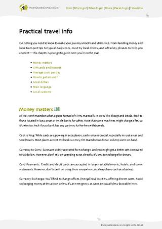 example page 4 from our offline Travel Guide for North Macedonia
