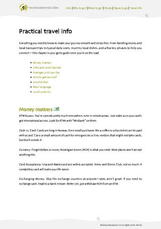 example page 4 from our offline Travel Guide for Norway