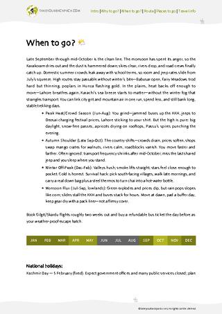 example page 1 from our offline Travel Guide for Pakistan