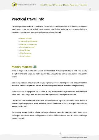 example page 4 from our offline Travel Guide for Pakistan