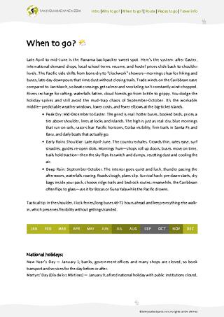 example page 1 from our offline Travel Guide for Panama