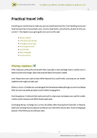 example page 4 from our offline Travel Guide for Panama