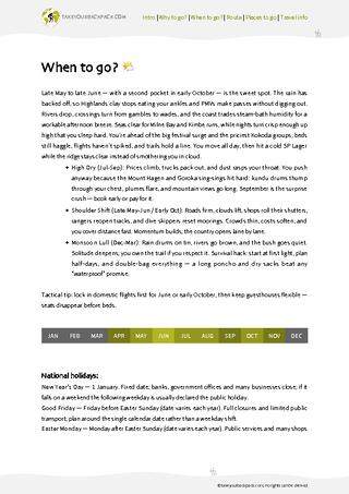 example page 1 from our offline Travel Guide for Papua New Guinea