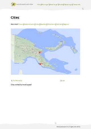example page 3 from our offline Travel Guide for Papua New Guinea