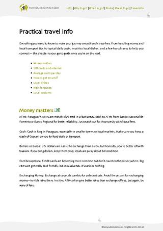 example page 4 from our offline Travel Guide for Paraguay