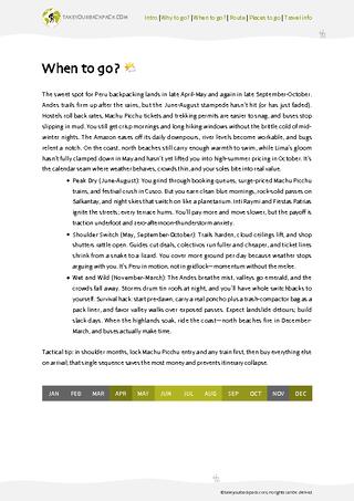 example page 1 from our offline Travel Guide for Peru
