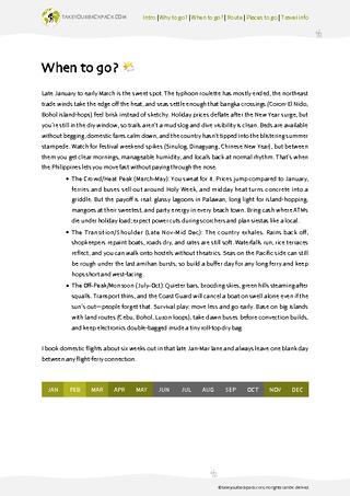 example page 1 from our offline Travel Guide for Philippines