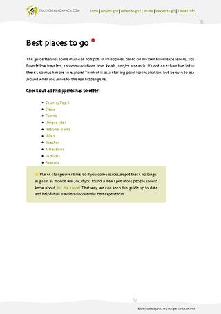 example page 2 from our offline Travel Guide for Philippines