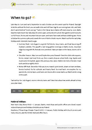 example page 1 from our offline Travel Guide for Poland