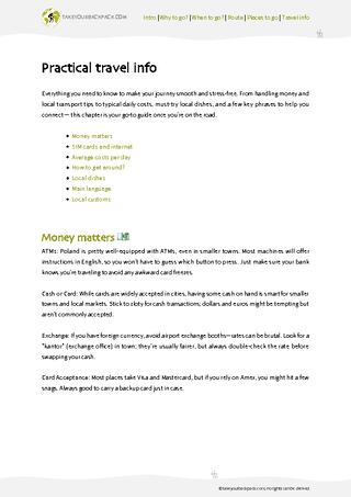 example page 4 from our offline Travel Guide for Poland