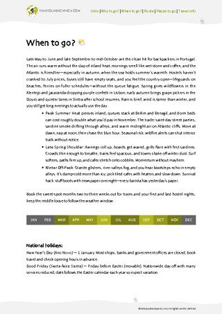 example page 1 from our offline Travel Guide for Portugal