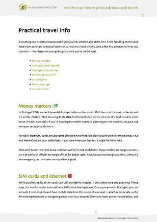 example page 4 from our offline Travel Guide for Portugal
