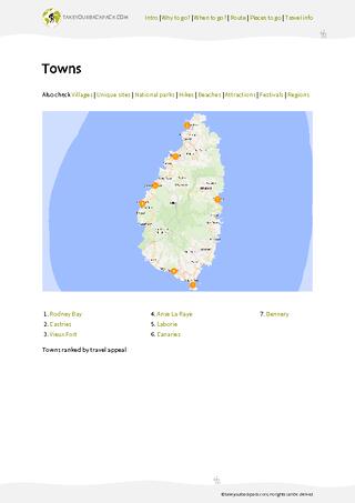 example page 3 from our offline Travel Guide for Saint Lucia