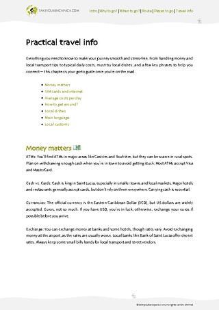 example page 4 from our offline Travel Guide for Saint Lucia