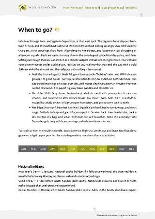 example page 1 from our offline Travel Guide for Solomon Islands